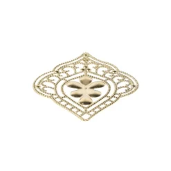 Metall-Ornamente, Design 46, 6,5cm x 5,2cm, hellgold, 6 Stück