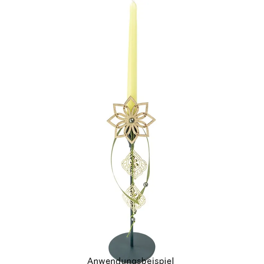 Metall-Ornamente, Design 46, 6,5cm x 5,2cm, hellgold, 6 Stück