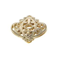Metall-Ornamente, Design 42, 6,5cm x 5,3cm, hellgold, 6 Stück