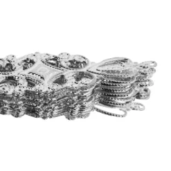 Metall-Ornamente, Design 8, 6,5cm x 2cm, silber, 15 Stück