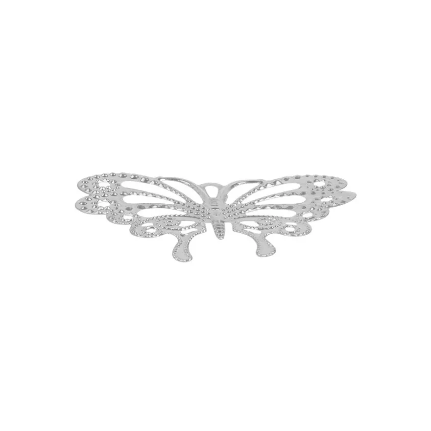 Metall-Ornamente, Design 31, 6cm x 4cm, silber, 10 Stück