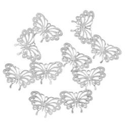 Metall-Ornamente, Design 31, 6cm x 4cm, silber, 10 Stück