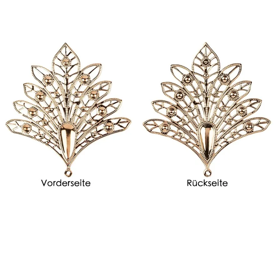 Metall-Ornamente, Design 4, 7,9 x 7,5 cm, roségold, 8 Stück