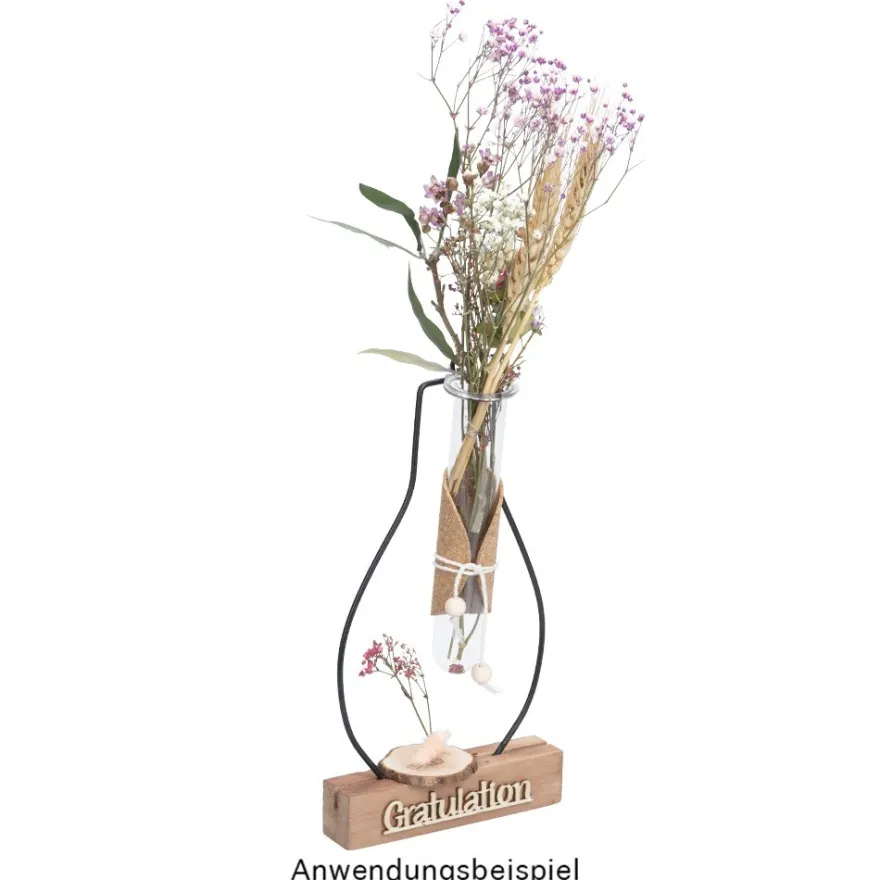 Metallring Amphore, mit Reagenzglas, 21cm x 11,6cm x 3,5cm, 3mm stark, schwarz