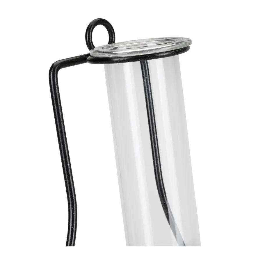 Metallring Amphore, mit Reagenzglas, 21cm x 11,6cm x 3,5cm, 3mm stark, schwarz