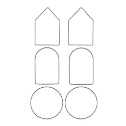 Metallringe, Bogen, Haus, Kreis, 3mm stark, schwarz, 6 Stück