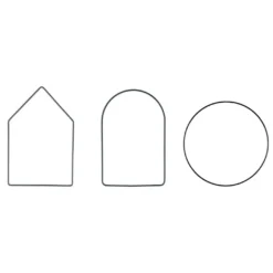 Metallringe, Bogen, Haus, Kreis, 3mm stark, schwarz, 6 Stück