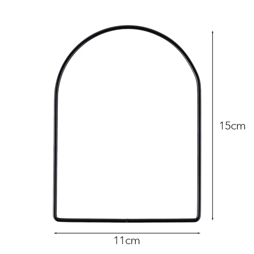 Metallringe Bogen, 3mm stark, 15cm x 11cm, schwarz, 2 Stück