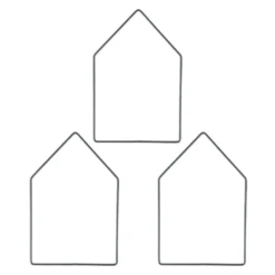Metallringe, Haus, 20cm x 13,3cm, 3mm stark, schwarz, 3 Stück