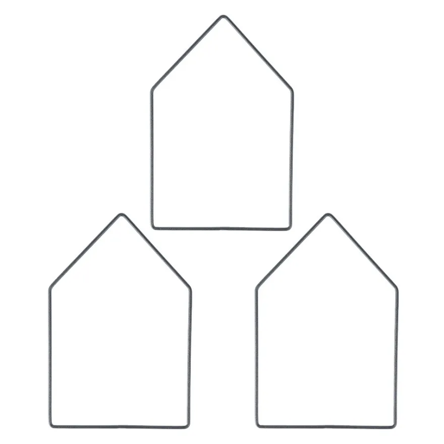 Metallringe, Haus, 20cm x 13,3cm, 3mm stark, schwarz, 3 Stück