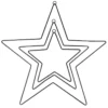 Metallringe in Sternform, 3mm stark, Ø 15cm, Ø 20cm, Ø 30cm, mit Aufhänge-Öse, schwarz, 3 Stück