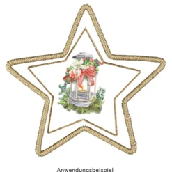 Metallringe in Sternform, 3mm stark, versch. Größen, hellgold, 3 Stück