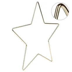 Metallringe in Sternform, 3mm stark, versch. Größen, hellgold, 3 Stück