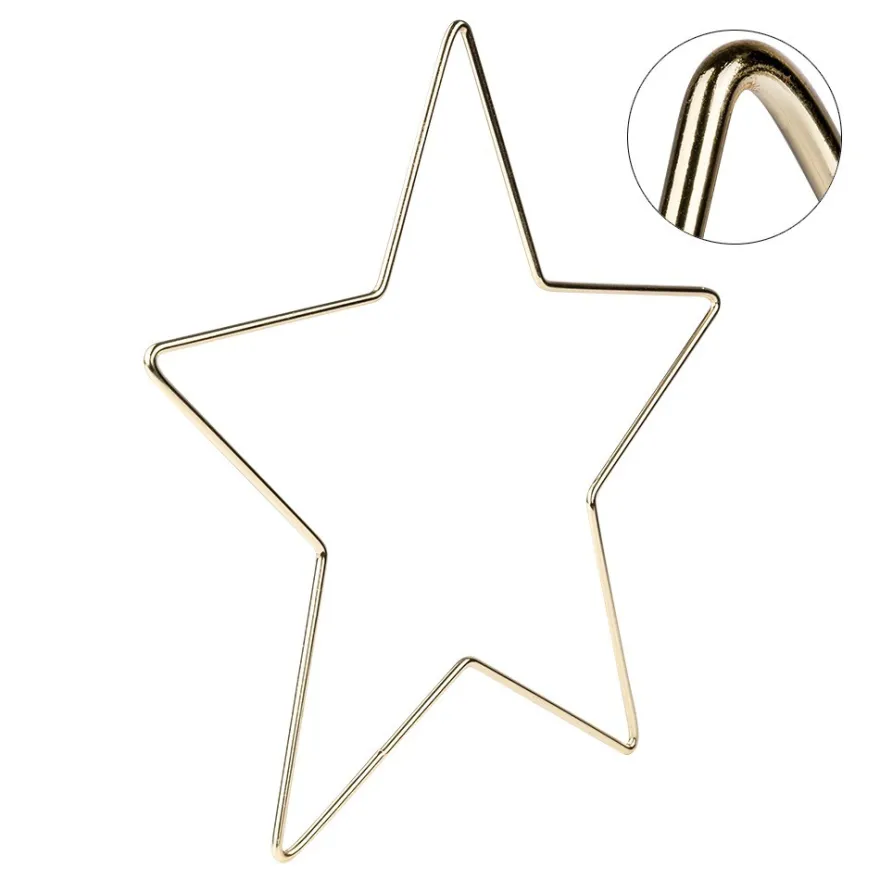 Metallringe in Sternform, 3mm stark, versch. Größen, hellgold, 3 Stück
