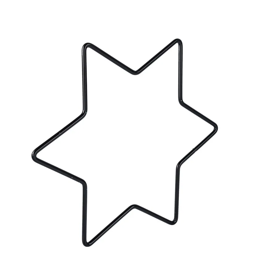 Metallringe in Sternform, 3mm stark, 15cm x 13,2cm, schwarz, 2 Stück