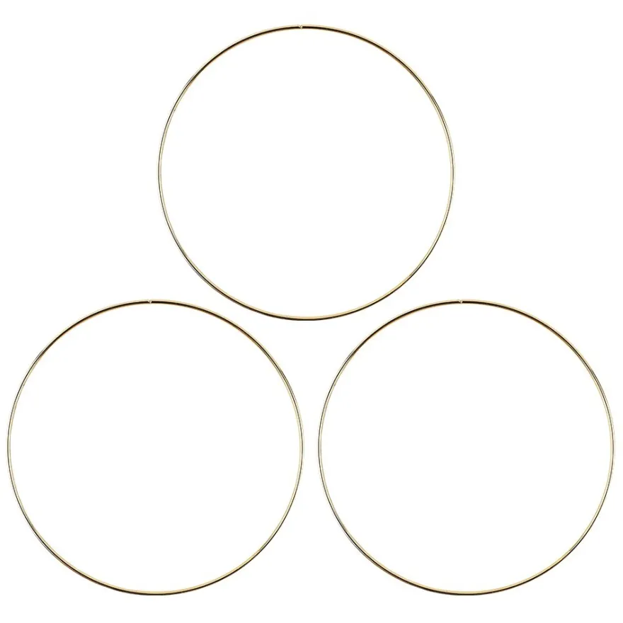 Metallringe, 3mm stark, Ø 20cm, gold, 3 Stück