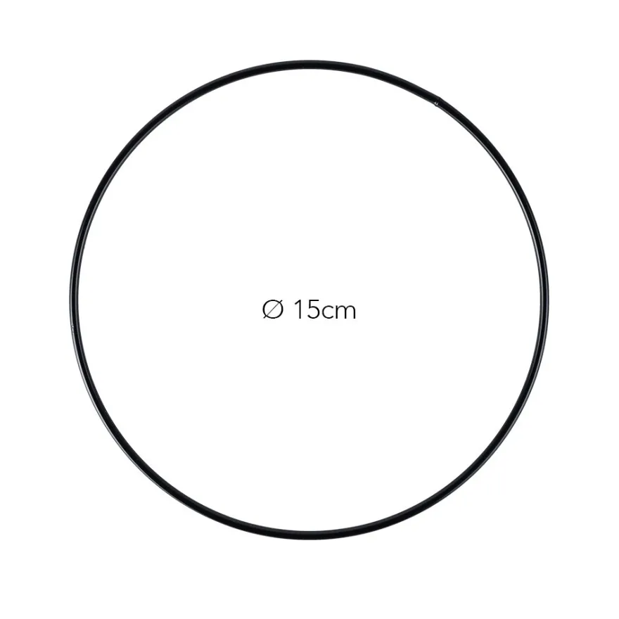 Metallringe rund, 3mm stark, Ø15cm, schwarz, 3 Stück