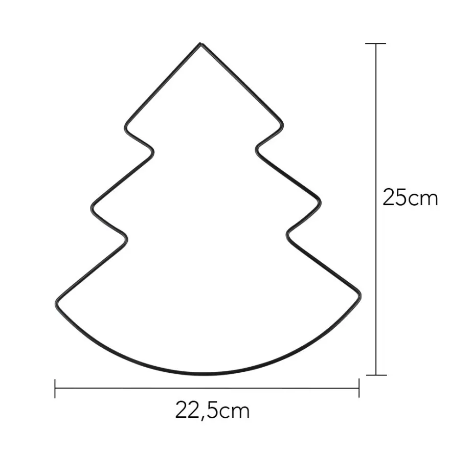 Metallring in Tannenbaumform, 3mm stark, 25cm x 22,5cm, schwarz