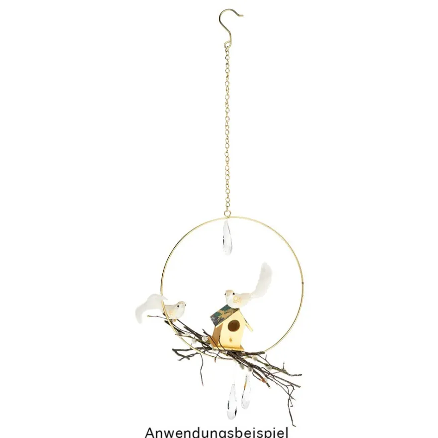 Metallring, mit Aufhängung, Ø 20cm, gold