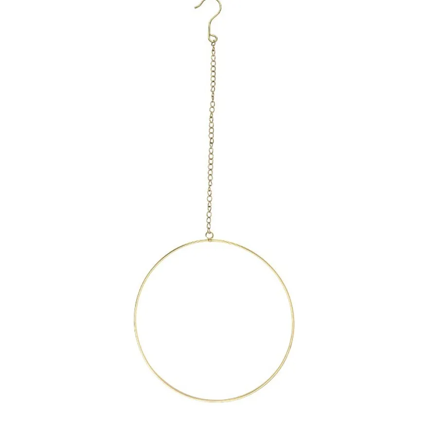 Metallring, mit Aufhängung, Ø 30cm, gold
