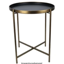 Metall-Tisch, Design 1, Ø42cm, 48cm hoch, schwarz
