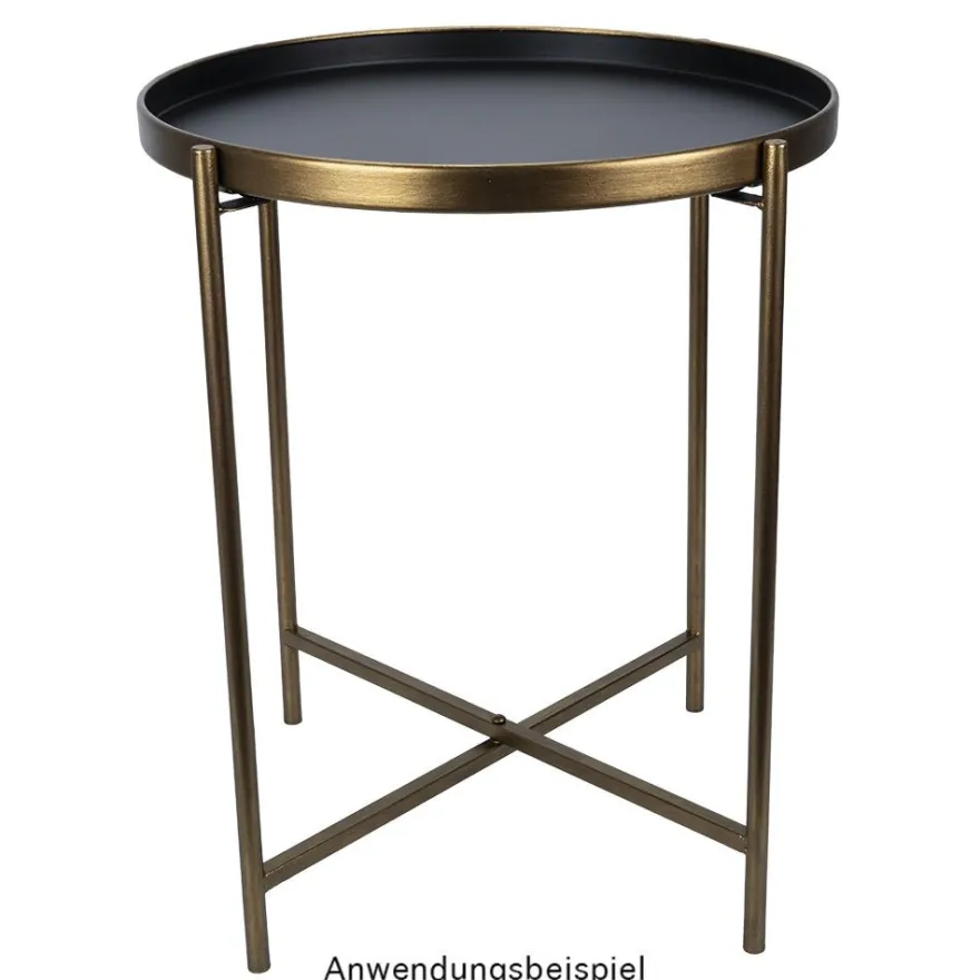 Metall-Tisch, Design 1, Ø42cm, 48cm hoch, schwarz