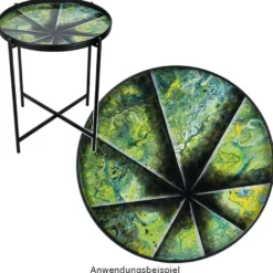 Metall-Tisch, Design 1, Ø42cm, 48cm hoch, schwarz