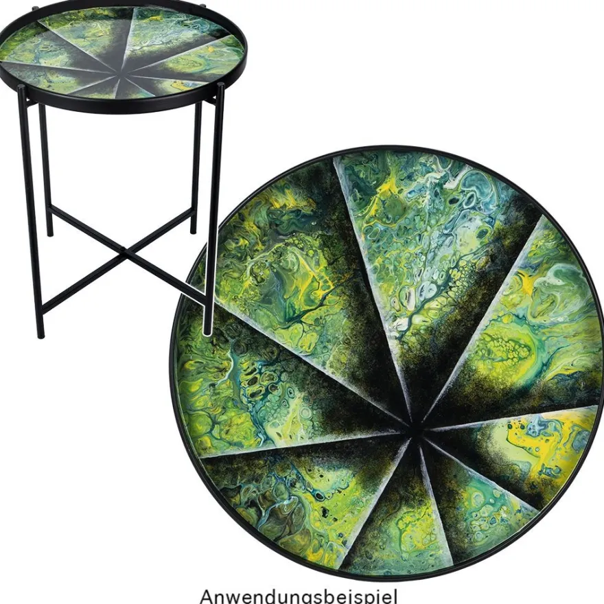 Metall-Tisch, Design 1, Ø42cm, 48cm hoch, schwarz