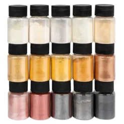 Mica-Pulver, Pigmente mit Metallic-Effekt, Sortierung 1, je 10g, 15 Stück