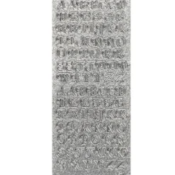 Microglitter-Sticker, ABC, Großbuchstaben, silber