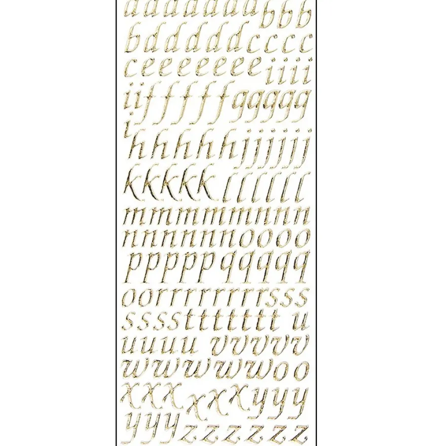 Microglitter-Sticker, Alphabet, Kleinbuchstaben, gold