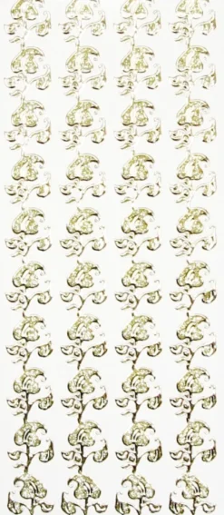 Microglitter-Sticker, Blütenbordüre, gold