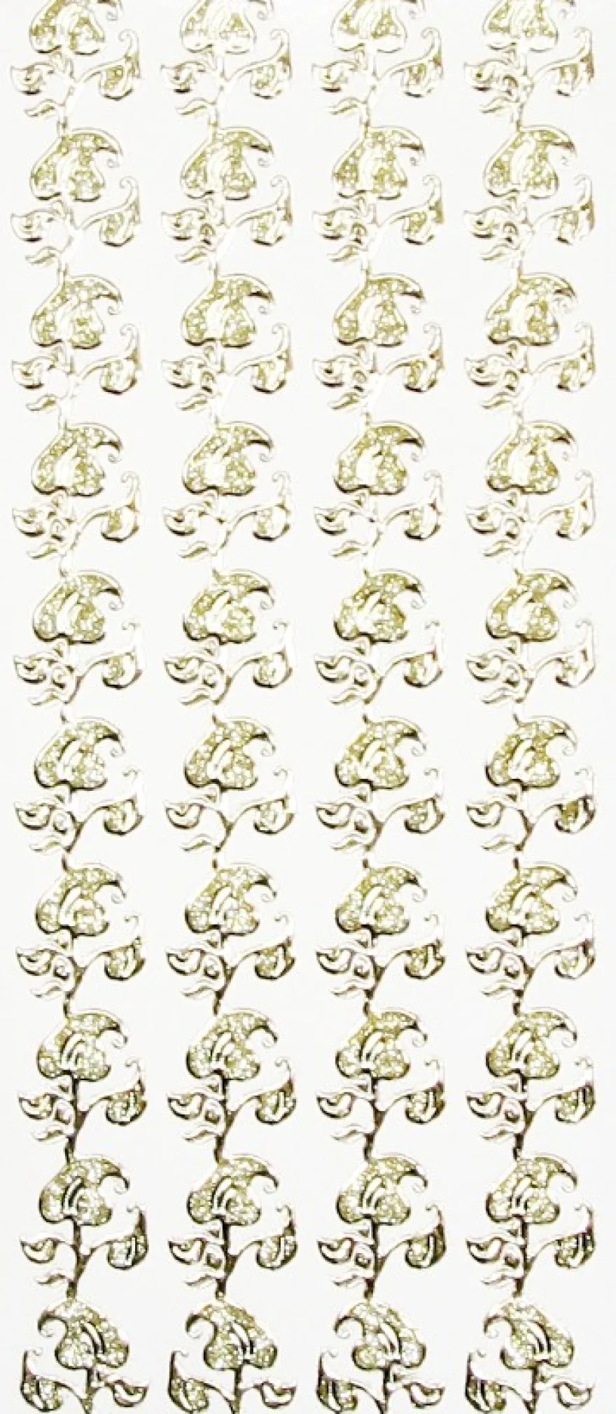 Microglitter-Sticker, Blütenbordüre, gold