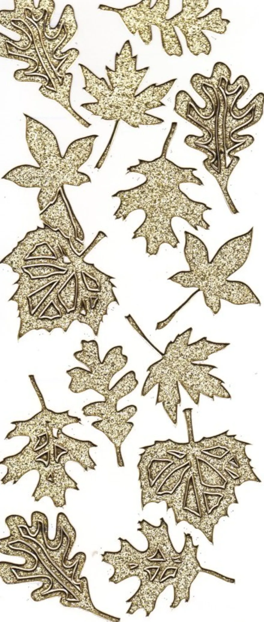 Microglitter-Sticker, Blätter, gold