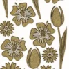 Microglitter-Sticker, Blumen, gold