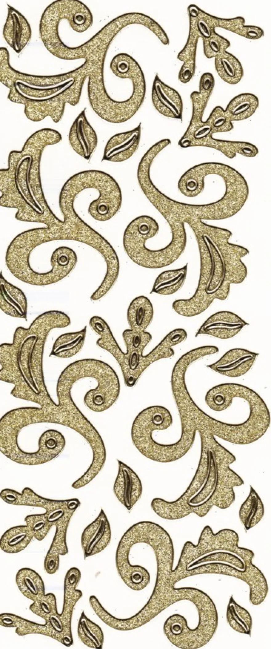 Microglitter-Sticker, Blumenornamente, gold