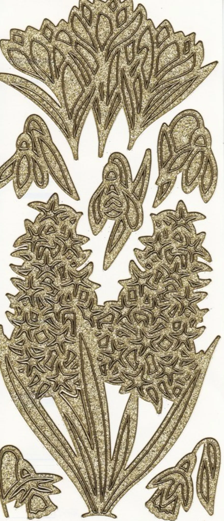 Microglitter-Sticker, Blumen, gold