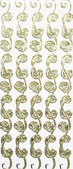 Microglitter-Sticker, Bordüre, gold