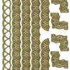 Microglitter-Sticker Bordüren & Eckornamente, gold
