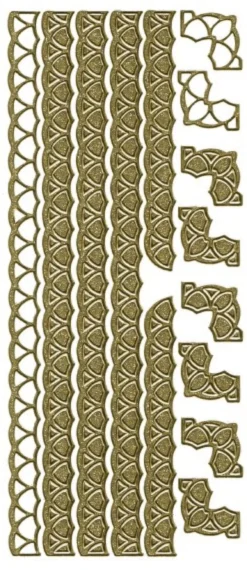 Microglitter-Sticker Bordüren & Eckornamente, gold