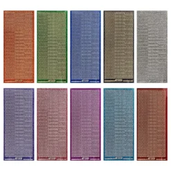 Microglitter-Sticker, Bordüren, verschiedene Farben, 10 Bogen