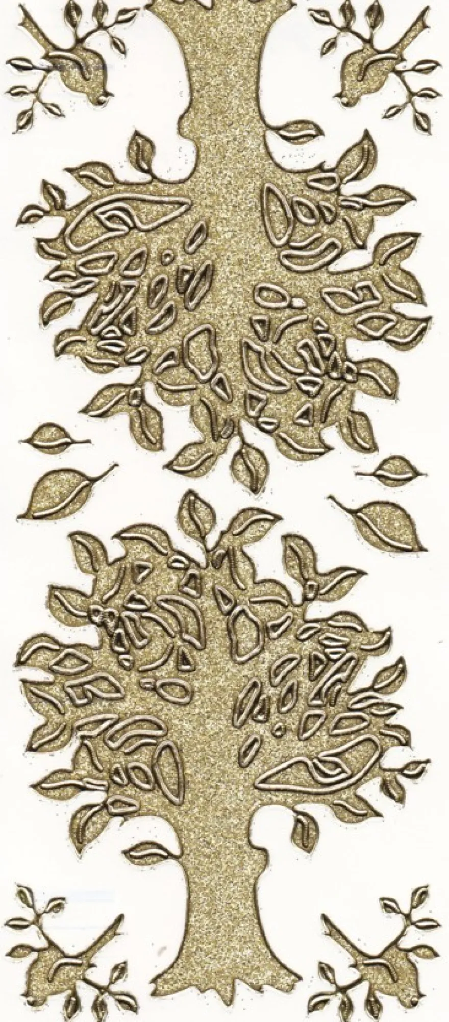 Microglitter-Sticker, Bäume, gold