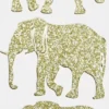 Microglitter-Sticker, Elefanten, gold