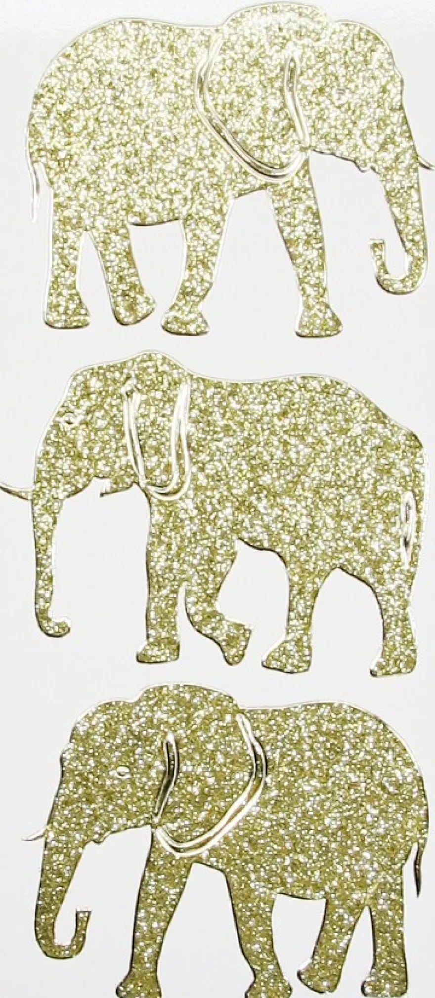 Microglitter-Sticker, Elefanten, gold