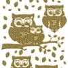 Microglitter-Sticker Eulen & Blätter, gold