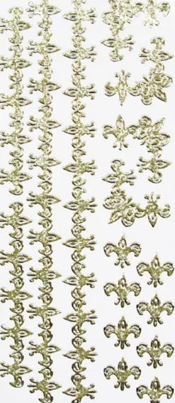 Microglitter-Sticker, französische Lilie, gold