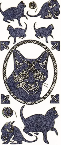 Microglitter-Sticker, Katze, anthrazit