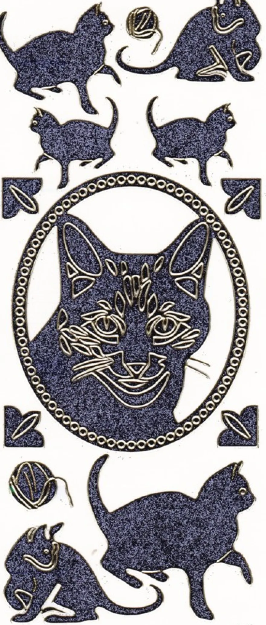 Microglitter-Sticker, Katze, anthrazit