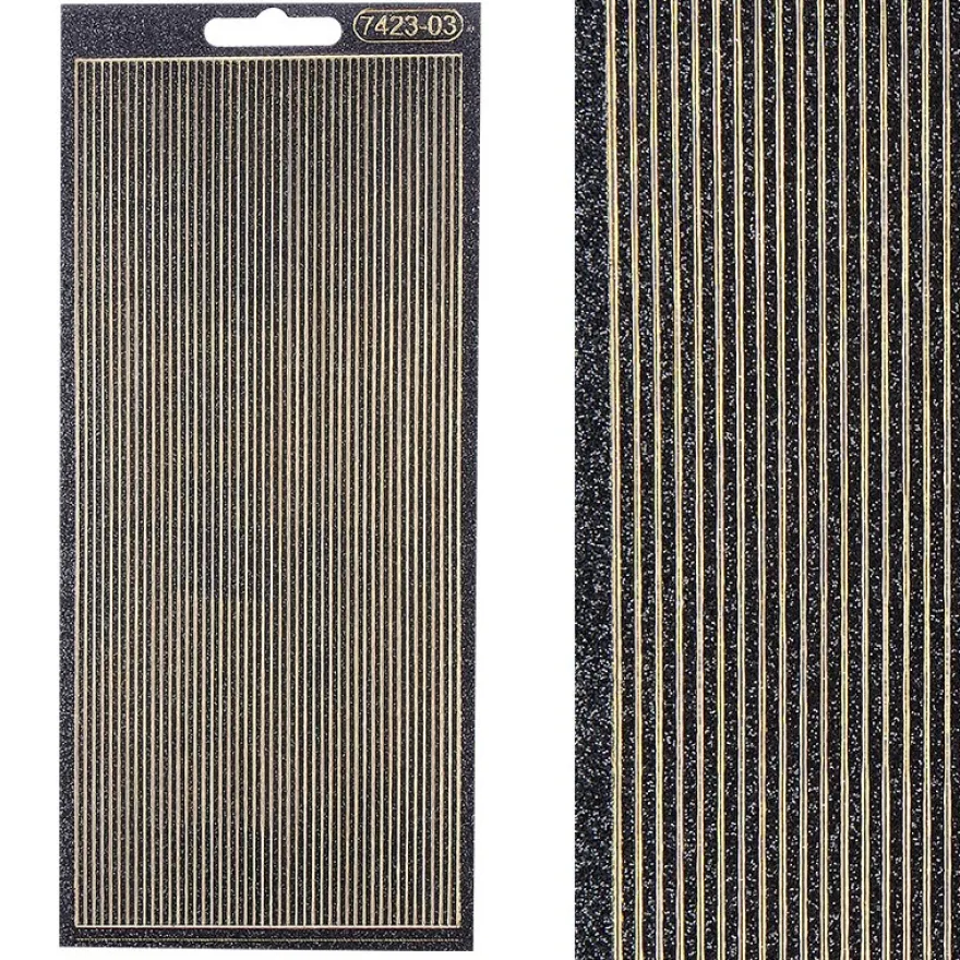 Microglitter-Sticker, Linien, 2mm, anthrazit
