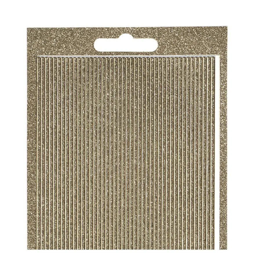 Microglitter-Sticker, Linien, 2mm breit, 21cm lang, 8 Farben, 10 Bogen